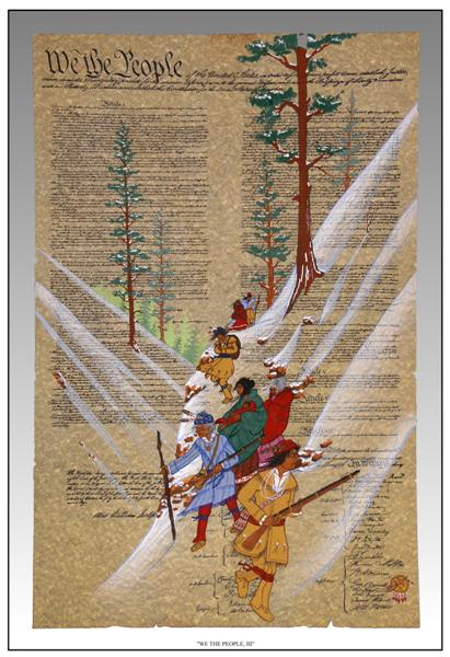 When delegates of the newly independent American Colonies met in Philadelphia in 1787 to write a constitution, they took inspiration from many sources, including the Native Americans. Benjamin Franklin observed that the Cherokees and Iroquois had a fine working example of representative democracy, with an unwritten constitution that spell out checks and balances, rules of procedure, limits of power and a stress on individual liberty.  Much of the Constitution came to reflect the Native Americans ideas, but did not include them until the 20th Century, resulting in the loss of lives and the removal of many tribes from their homeland.